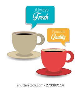 Coffee design over white background, vector illustration.