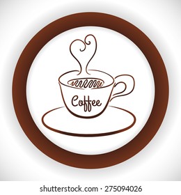 Coffee design over white background, vector illustration.