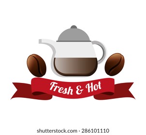 Coffee design over white background, vector illustration.