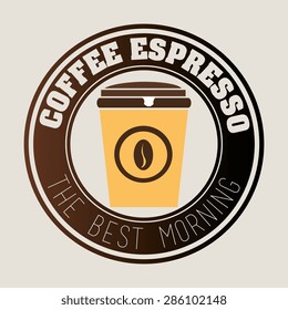 Coffee design over white background, vector illustration.