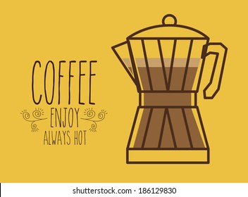 Coffee design over yellow background, vector illustration