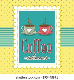 Coffee design over yellow background, vector illustration