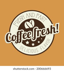 Coffee design over yellow background, vector illustration