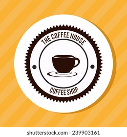 Coffee design over yellow background, vector illustration.