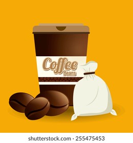 Coffee design over yellow background, vector illustration.