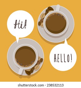 Coffee design over yellow background,vector illustration.