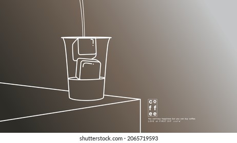 Coffee design. Poster design with a cup of coffee on gradient background.