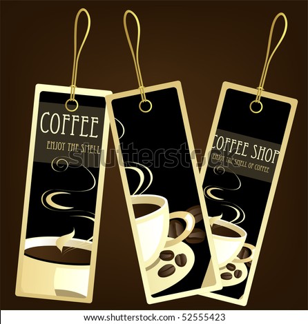 Coffee design tags, vector