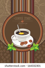Coffee design template with coffee cups. Vector illustration