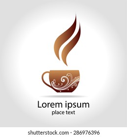 Café - logo de la plantilla de diseño