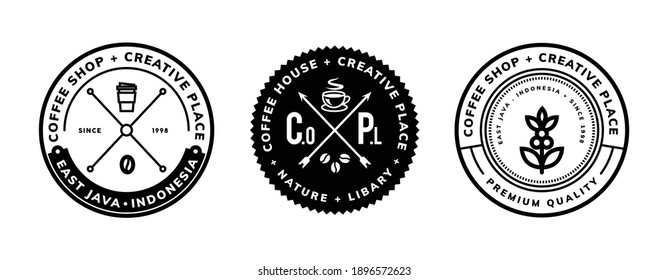 coffee design template for logo, badge, emblem and other