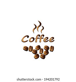 Coffee design template on white