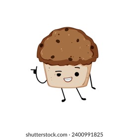 coffee dessert character cartoon. cream bakery, comic smile, cupcake candy coffee dessert character sign. isolated symbol vector illustration