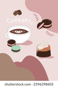 Coffee and dessert, Coffee Illustration, poster of a coffee shop
, coffee shop menu