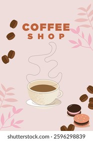 Coffee and dessert, coffee illustration, coffee shop poster, coffee shop menu
