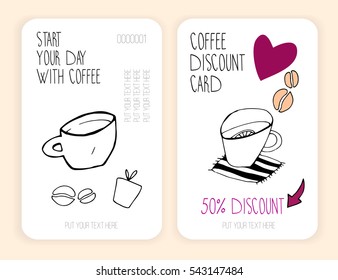 Coffee discount card. template for your design