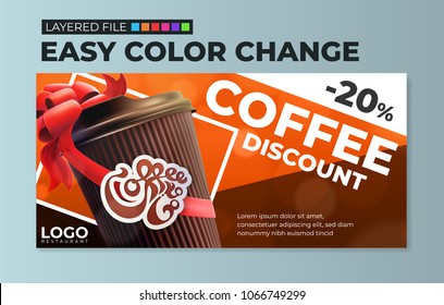 Coffee Discount Flyer Voucher Template