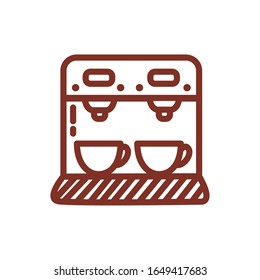 máquina dispensadora de café estilo línea de bebida icono ilustración vectorial diseño