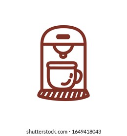 coffee dispenser machine drink line style icon vector illustration design