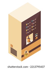 Coffee Dispenser Machine Isometric Icon