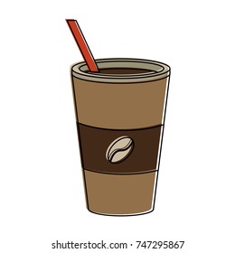 coffee in disposable cup beverage icon image