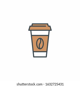 Coffee disposable cup. Coffee to go vector icon.