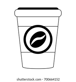 coffee in disposable cup icon image 