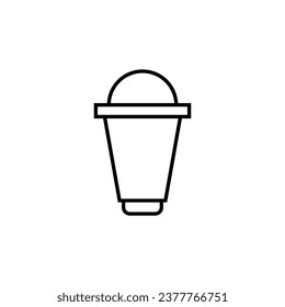 Coffee in Disposable Cup Simple Outline Icon. Suitable for books, stores, shops. Editable stroke in minimalistic outline style. Symbol for design 