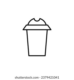 Coffee in Disposable Cup Simple Outline Symbol for Web Sites. Suitable for books, stores, shops. Editable stroke in minimalistic outline style. Symbol for design 