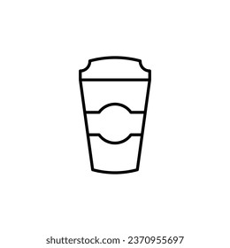 Coffee in Disposable Cup Vector Symbol for Advertisement. Suitable for books, stores, shops. Editable stroke in minimalistic outline style. Symbol for design 