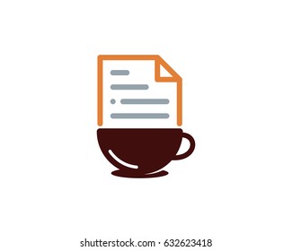 Coffee Docs Paper Icon Logo Design Element