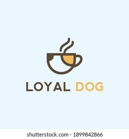 coffee dog logo design vector illustration