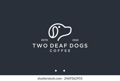 coffee with dog logo design vector silhouette illustration