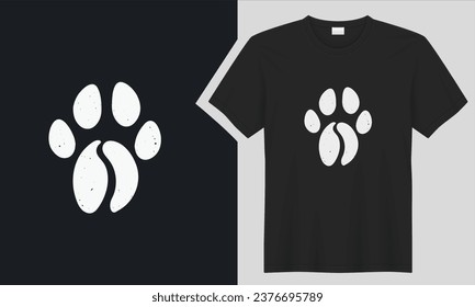 Coffee and Dogs design. graphic  typography funny doggy drawing t-shirt. creative vector t shirt. Isolated on black background tshirt. Perfect for print items and bags, sticker, poster, card, mug
