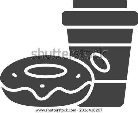 Coffee with Donut Icon image. Suitable for mobile application.