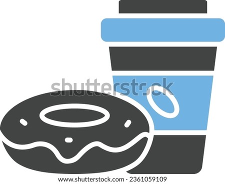 Coffee with Donut Icon image. Suitable for mobile application.