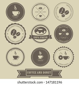 Coffee and Donut Label Design