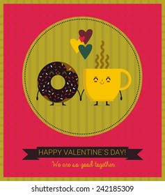 coffee and donut on valentineÂ´s day