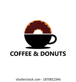 Coffee and donuts logo template design