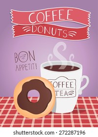Coffee and donuts poster.