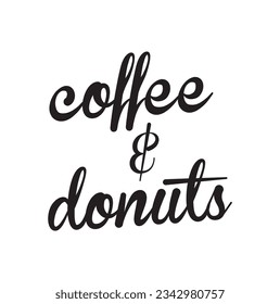 café y donuts texto sobre fondo blanco.