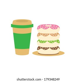 Coffee and Donuts Vector Illustration