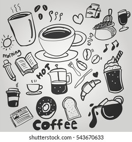 coffee doodle drawing cute illustration