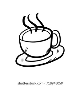 coffee doodle icon vector 