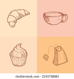 coffee doodle icons collection design