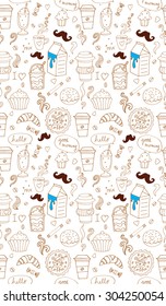 Coffee doodle  pattern