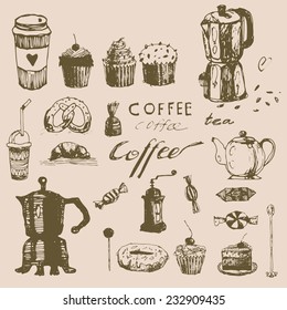 coffee doodle set