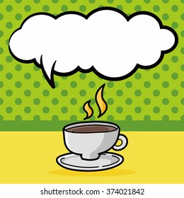coffee doodle, speech bubble
