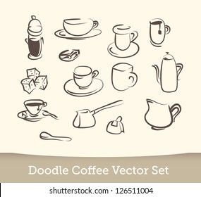 coffee doodle vector set