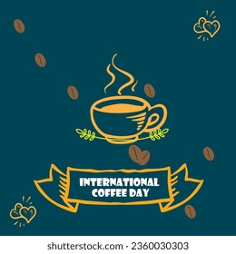 Coffee Doodles Seamless Pattern Stock Vector - Illustration of desser International Coffee Day Images Cup of coffee for International Coffee Day